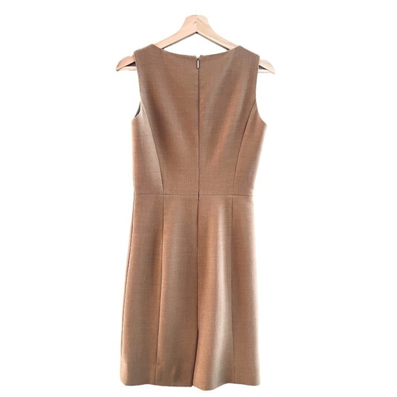 TORY BURCH Azalea Square Neck Woolen Dress Camel Brown Size 6 - Picture 7 of 9